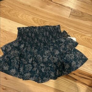 Altar'd State Floral Mini Skirt - Black and Gray
